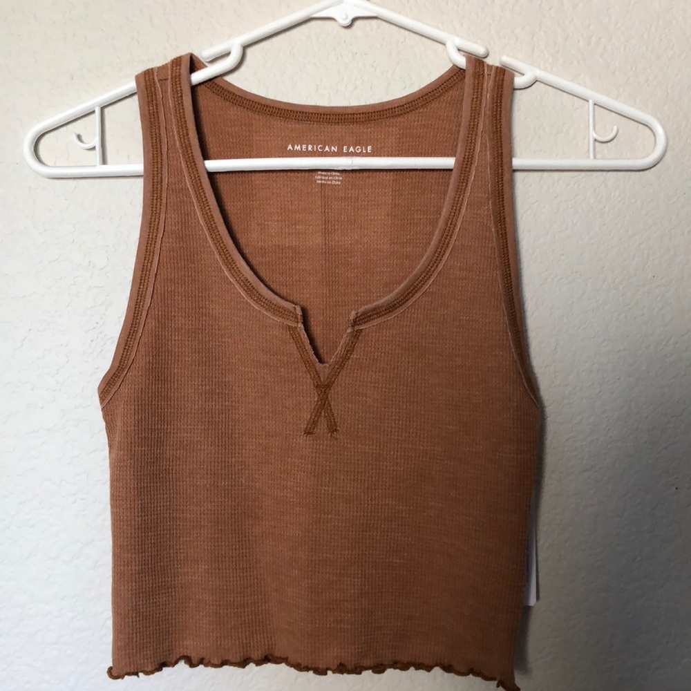 BROWN AE CROPPED TANK